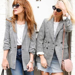 H&M Oversize Plaid Blazer - Size US 6